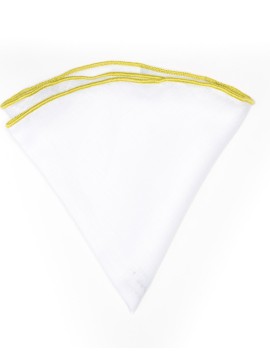 White Linen/Pear Trim Linen Pocket Circle